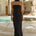 ELSA STRAPLESS SCARF MAXI DRESS - BLACK
