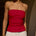 ASHTON STRAPLESS TOP - CHERRY RED