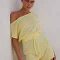 MIAMI KNIT PLAYSUIT - LEMON