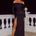 ABBIE OFF SHOULDER MAXI DRESS - BLACK