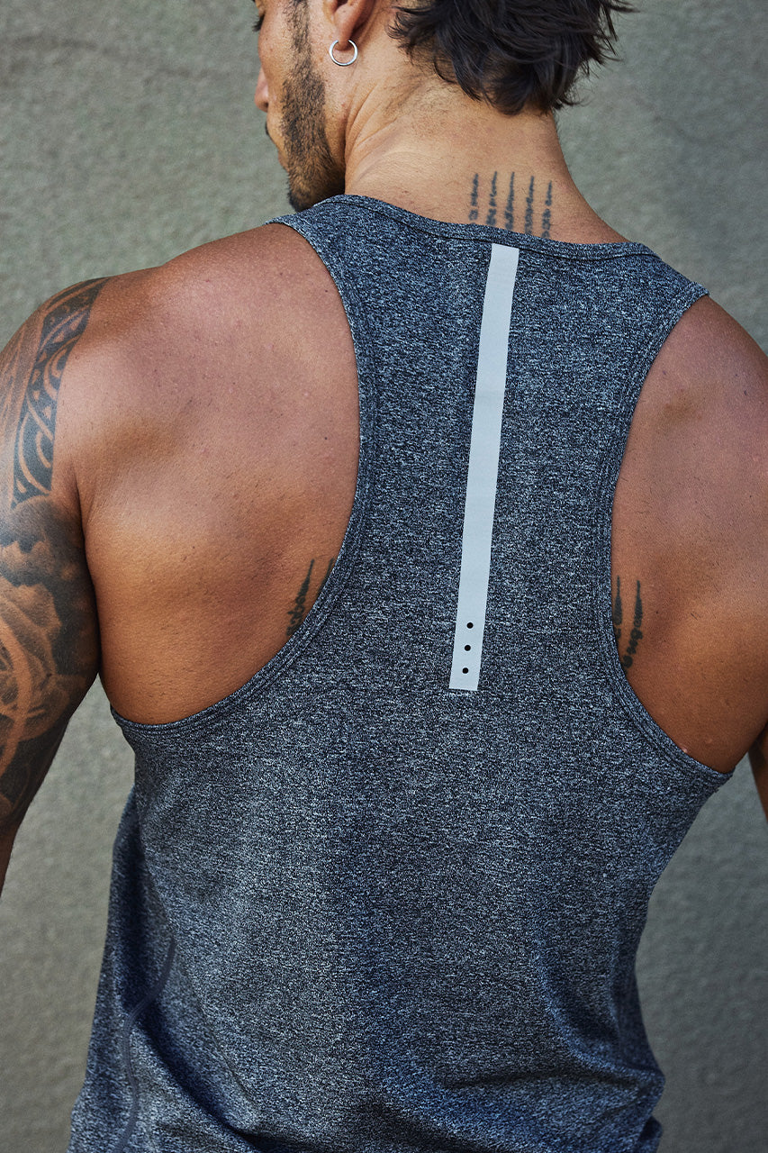 ACE MUSCLE TANK TOP - GREY - ACEMUSCLETANKTOP-GREYxCRISTIANOCURVEDHEMSHORTS-BLACK