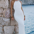 ADALEE RUFFLE TEXTURE MAXI DRESS - WHITE