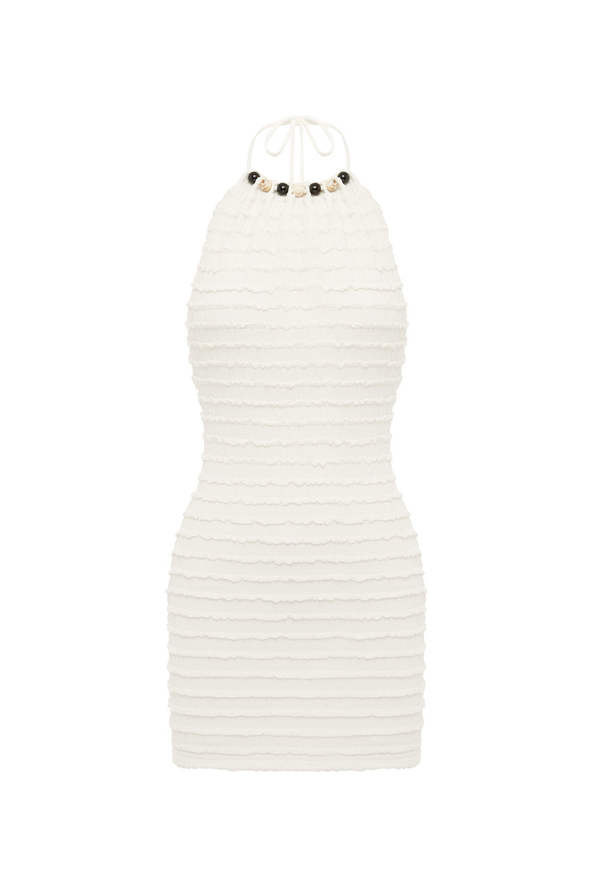 ADALEE RUFFLE TEXTURE MINI DRESS - WHITE - ADALEERUFFLETEXTUREMINIDRESS-WHITE_3