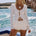 ADALEE RUFFLE TEXTURE HOT SHORT - WHITE