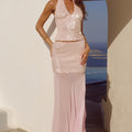 ADELUNA SHEER BOTTOM MAXI SKIRT - LIGHT PINK