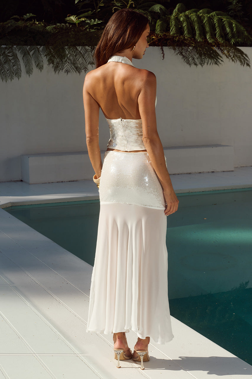ADELUNA DEEP PLUNGE HALTER TOP - WHITE - ADELUNADEEPPLUNGEHALTERTOPXADELUNASHEERBOTTOMMAXISKIRT-16