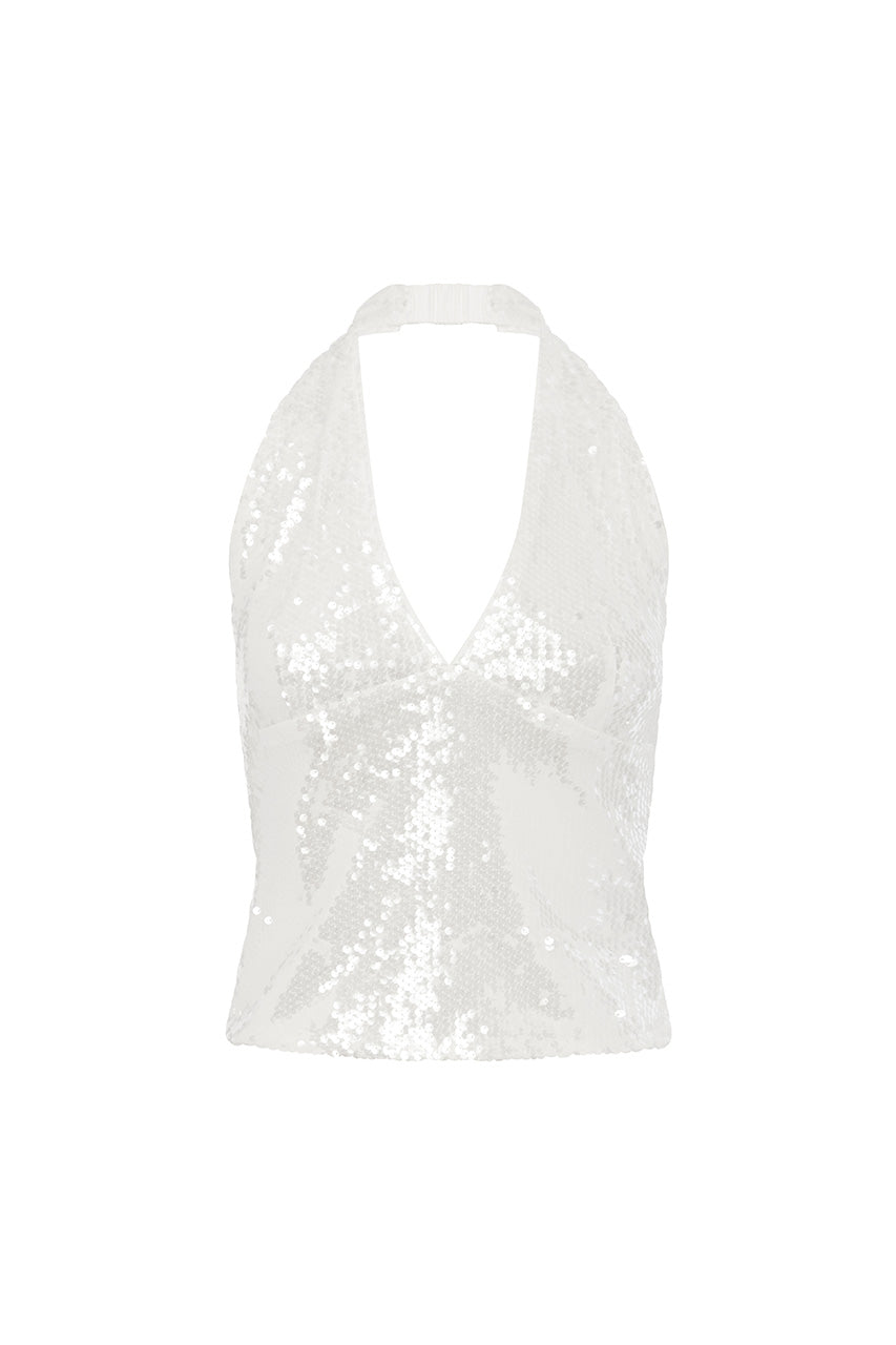 ADELUNA DEEP PLUNGE HALTER TOP - WHITE - ADELUNADEEPPLUNGEHALTERTOP_-1