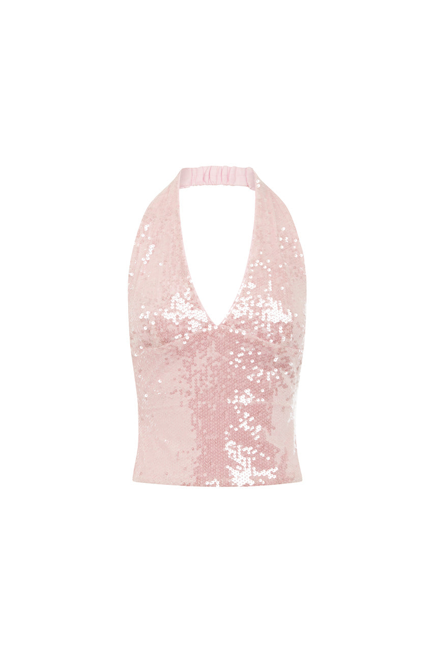 ADELUNA DEEP PLUNGE HALTER TOP - LIGHT PINK - ADELUNA_DEEP_PLUNGE_HALTER_TOP_-_LIGHT_PINK