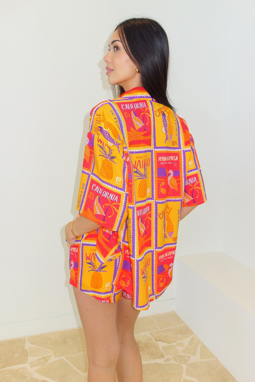 ADELYN SHIRT - ALOHA ORANGE