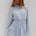 ADORA LONG SLEEVE SHIRRED SHIRT - BLUE