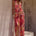 ADRIANNA PLUNGE RUCHED MAXI DRESS - KIARA PEACH