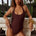 AGENTA SCOOP HALTER BODYSUIT - CHOCOLATE