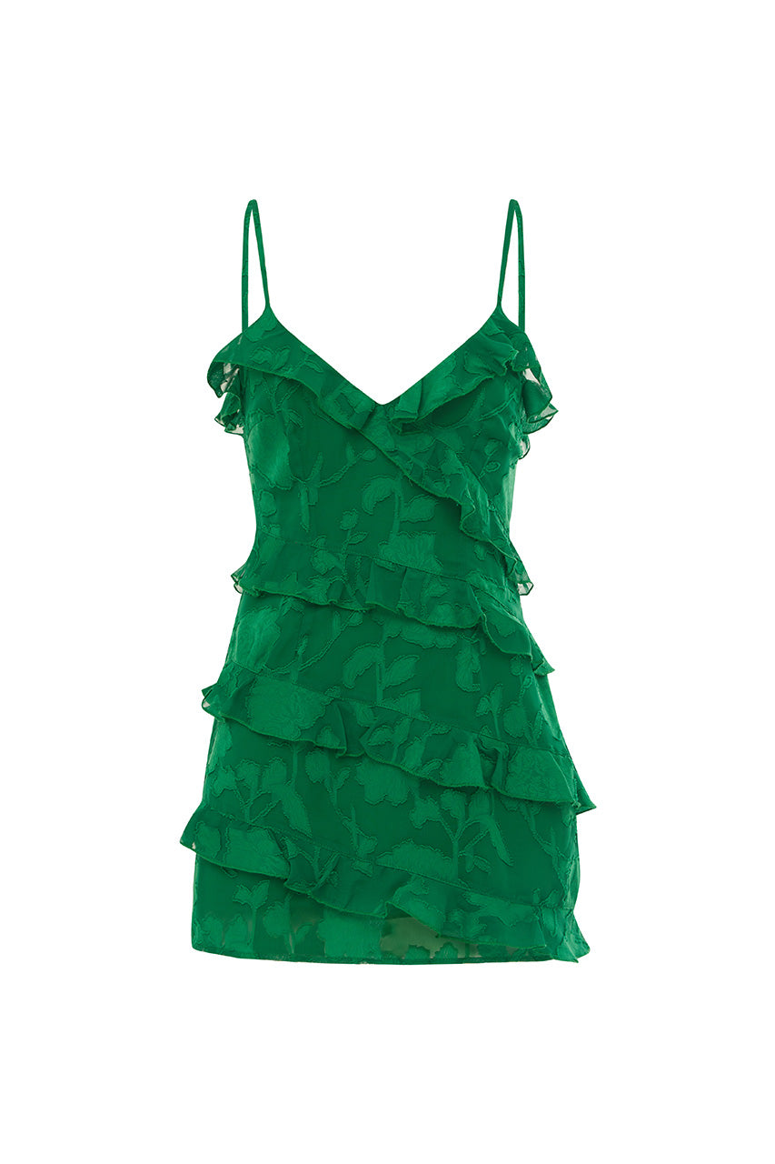 AISHA MINI DRESS - EMERALD - AISHAMINIDRESSEMERALD
