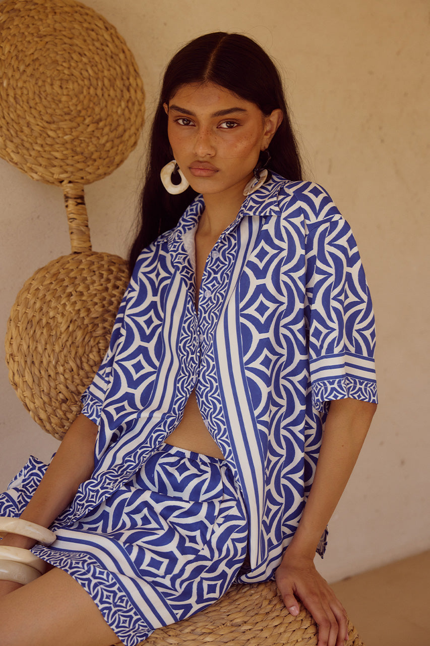 ALARA SHORT SLEEVE SHIRT - ALARA NAVY XXL - ALARASHIRTALARANAVYxALARAMINISKIRTALARANAVY_6