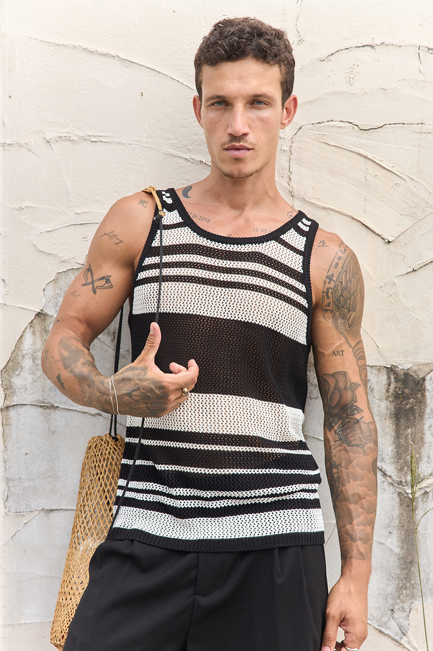 ALCHA KNIT TANK - BLACK/WHITE STRIPE - ALCHAKNITTANK-BLACK_WHITESTRIPE-2_0d4808ea-b379-4de9-9a29-2a73d7dd7b8f