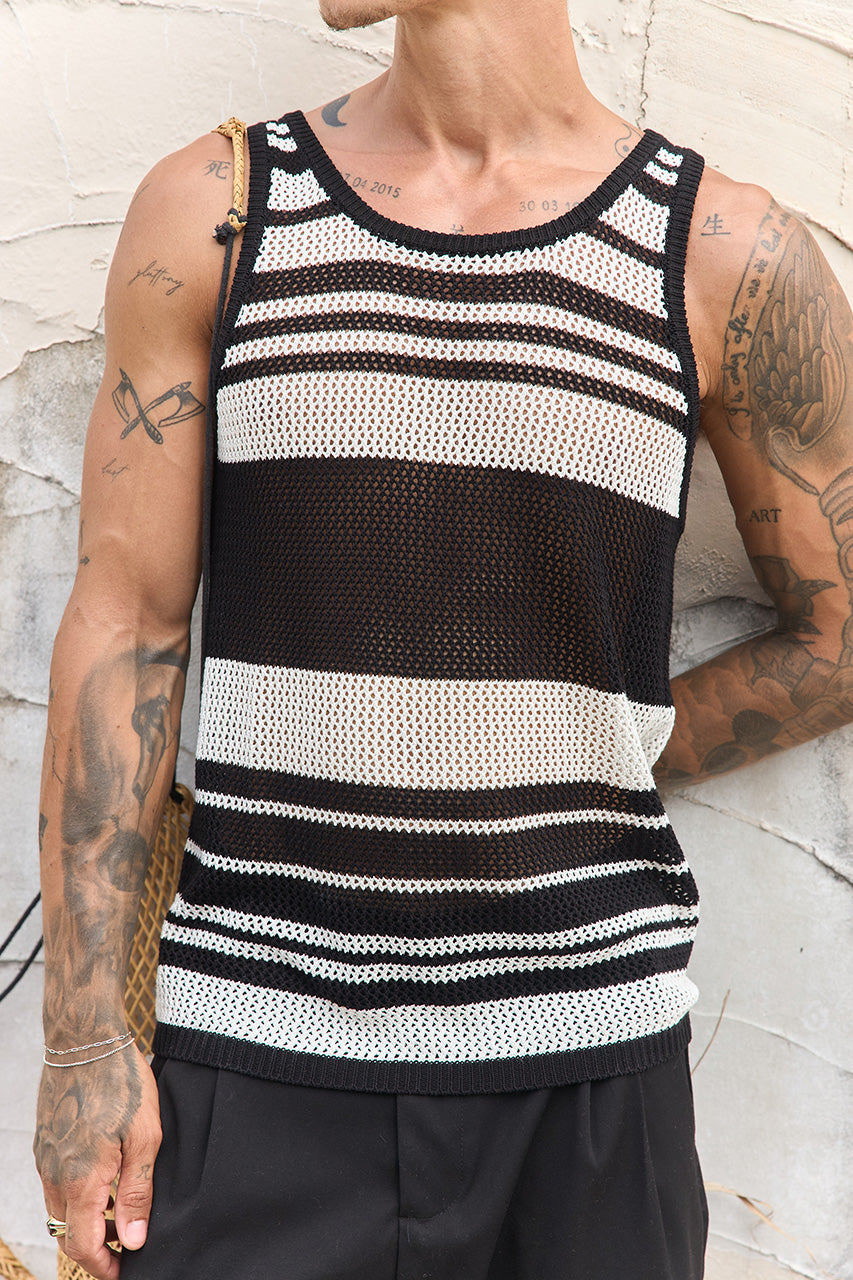 ALCHA KNIT TANK - BLACK/WHITE STRIPE - ALCHAKNITTANK-BLACK_WHITESTRIPE-3_28ddbbfd-f56f-4558-87c0-dae1cf0e8d98