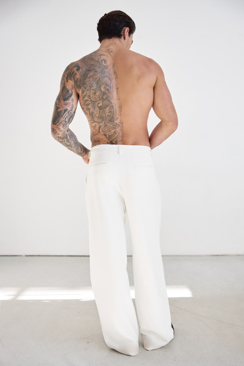 ALESSIO WIDE LEG TAILORED PANT - CREAM - ALESSIOWIDELEGTAILOREDPANT-CREAM-4