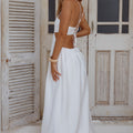 ALETHEA OPEN BACK MIDI DRESS - WHITE