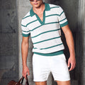 ALEX KNIT TOP - WHITE/JADE GREEN