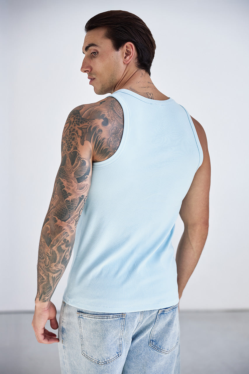 ALFIE RIBBED SINGLET - SKY BLUE - ALFIERIBBEDSINGLET-SKYBLUE-2