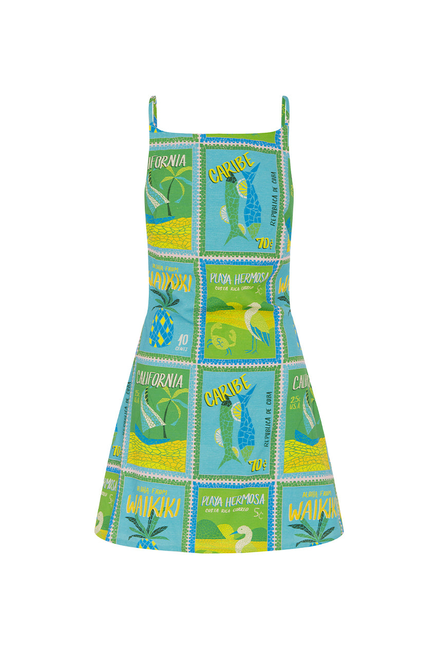 ALLEGRA MINI DRESS - ALOHA AQUA XXL - ALLEGRA-MINI-DRESS-ALOHA-AQUA