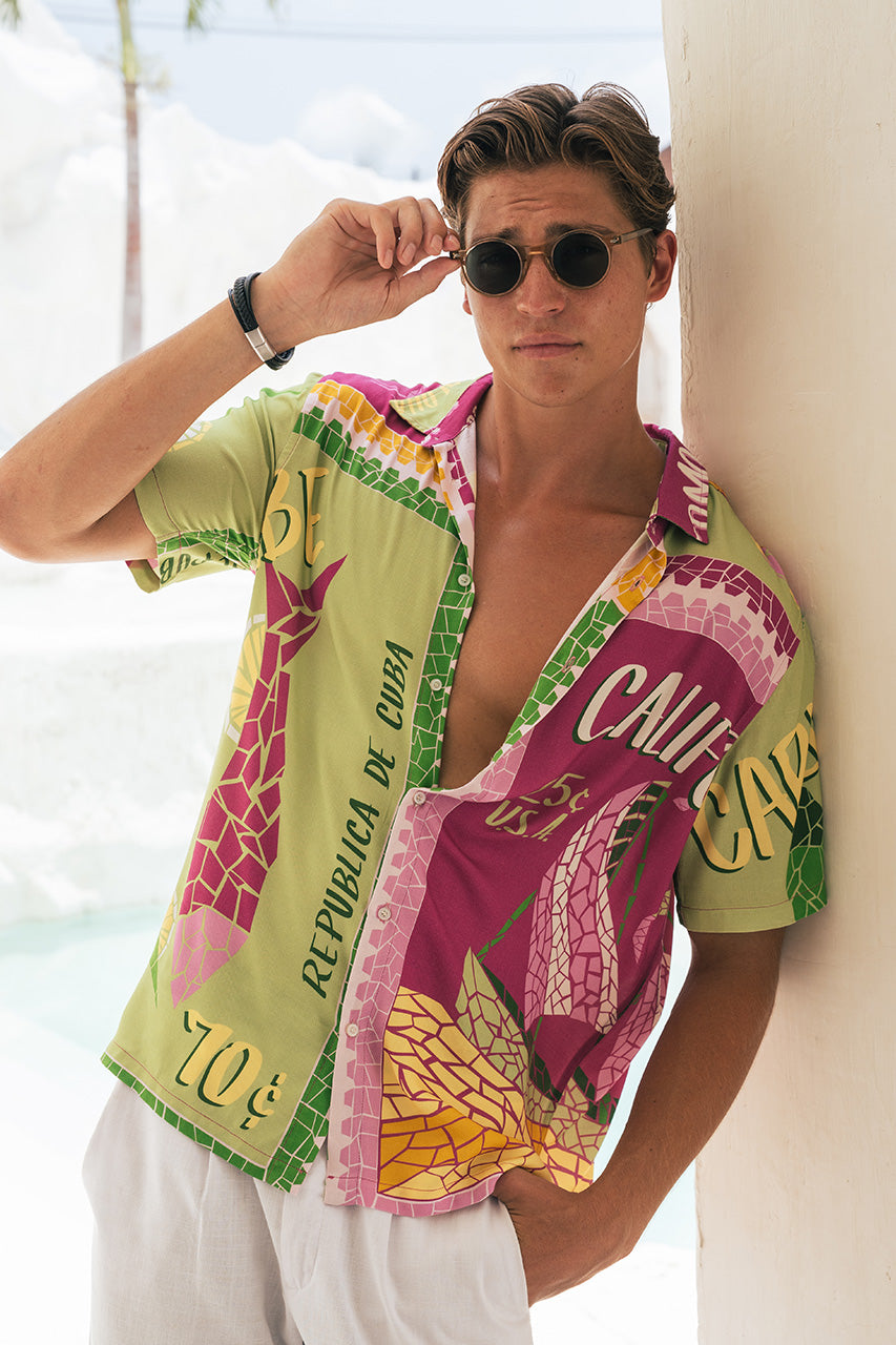 ALOHA SHIRT - GREEN/PURPLE - ALOHASHIRTALOHAPRINT