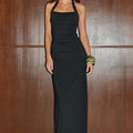 ALONSO HALTER MAXI DRESS - BLACK