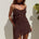 ALORA SCOOP NECK MINI DRESS - CHOC/LEMON POLKA