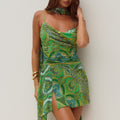 ALORA SCOOP NECK MINI DRESS - INDIANA GREEN