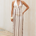 ALVA HALTER FAUX WRAP MAXI DRESS - SAND/CHOCOLATE STRIPE