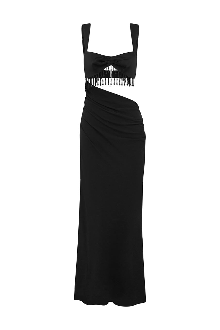 ALZONA CUTOUT MAXI DRESS - BLACK - ALZONAMAXIDRESSBLACK