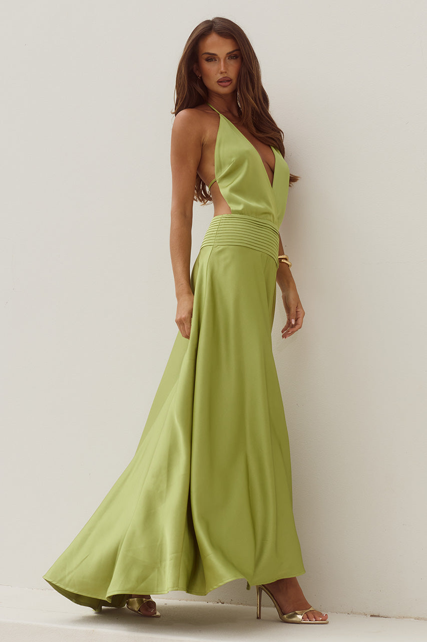 AMADINE DEEP V PLUNGE MAXI DRESS - OLIVE - AMADINEDEEPVPLUNGEMAXIDRESS-OLIVE-09