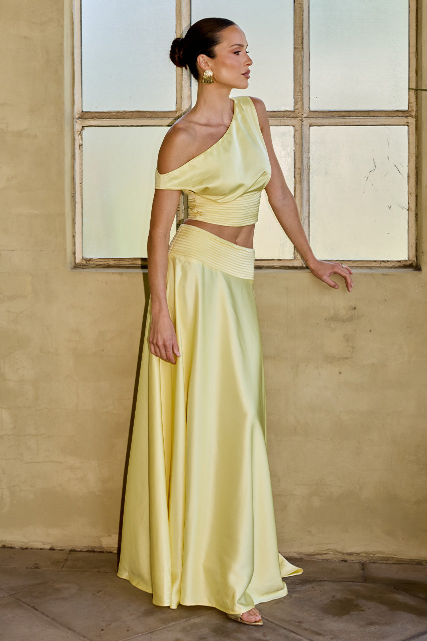 AMADINE OFF SHOULDER CROP TOP - LEMON - AMADINEOFFSHOULDERCROPTOPXAMADINEPANELLEDTRAINMAXISKIRT-LEMON-4