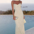 AMANA STRAPLESS SCARF MAXI DRESS - LEMON