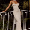 AMANA STRAPLESS SCARF MAXI DRESS - WHITE