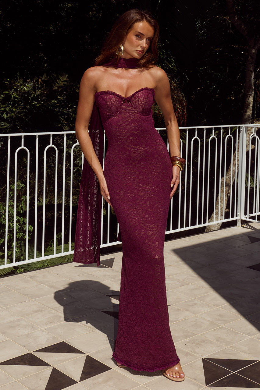 AMANA STRAPLESS SCARF MAXI DRESS - WINE XXL - AMANASTRAPLESSSCARFMAXIDRESS-WINE-05