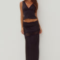 AMARA LACE TRIM MAXI SKIRT - BLACK