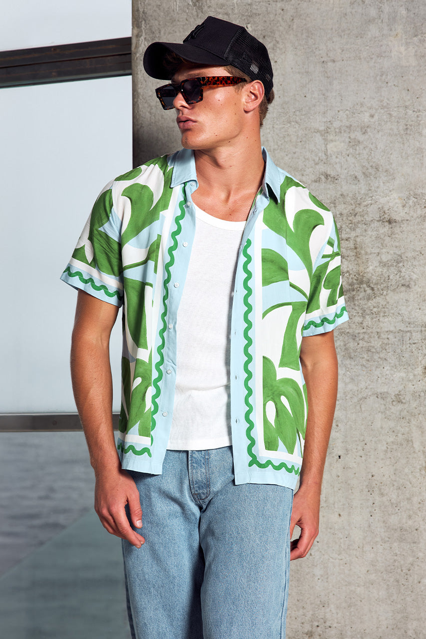 AMOREE SHORT SLEEVE SHIRT - AMOREE BLUE