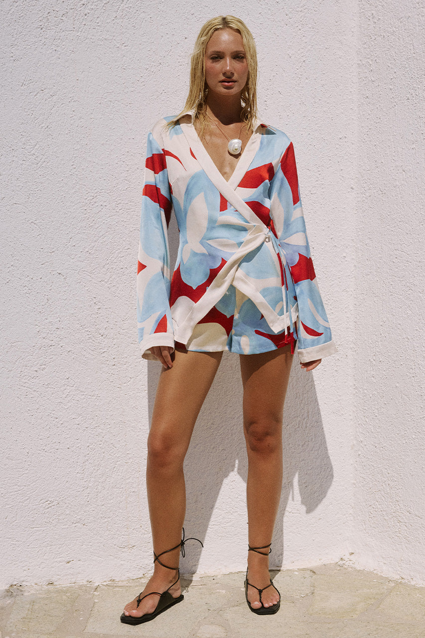 AMOREE ELASTICATED SHORT - AMOREE RED - AMOREE_LONG_SLEEVE_WRAP_SHIRT_X_AMOREE_ELASTICATED_SHORT_-_AMOREE_RED-5