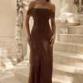 AMORET MIDI DRESS - ESPRESSO