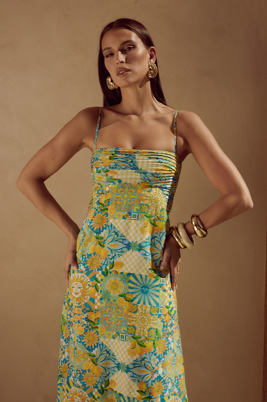 ANACAPRI MIDI DRESS - ANACAPRI LEMON - ANACAPRIMIDIDRESSANACAPRILEMON
