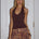 ANDIE V-NECK HALTER TOP - BITTER CHOCOLATE