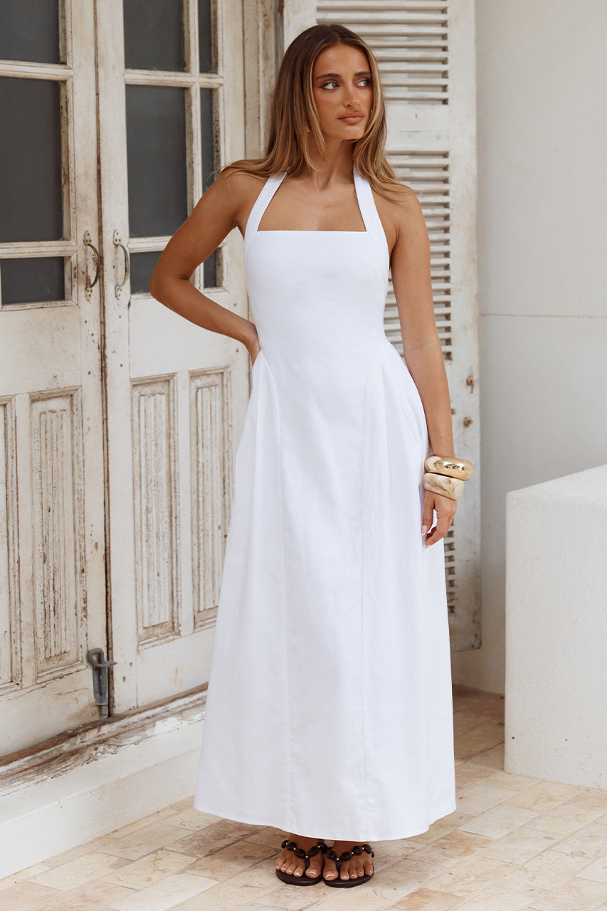 ANDORA HALTER MAXI DRESS - WHITE