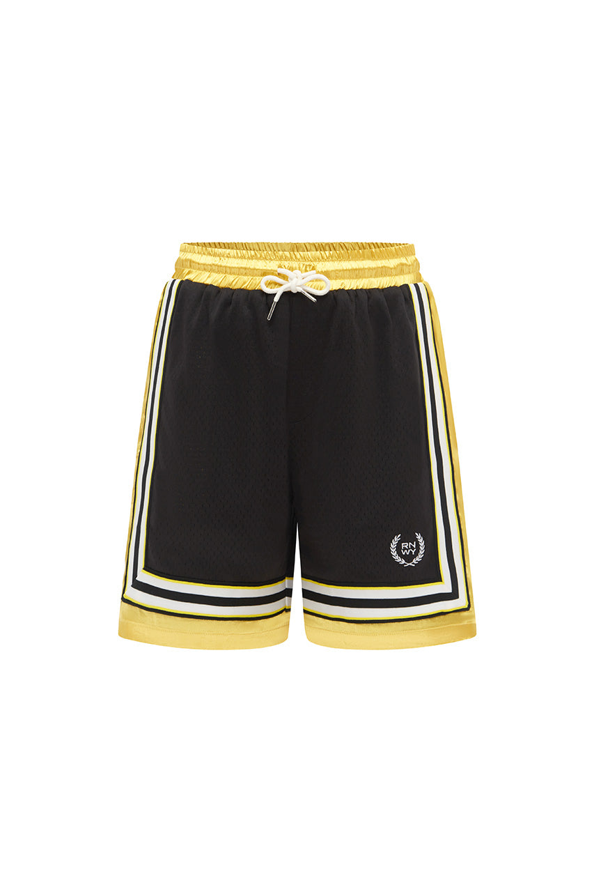 ANDREW MESH SHORTS - BLACK/GOLD - ANDREWMESHSHORTS-BLACK_GOLD