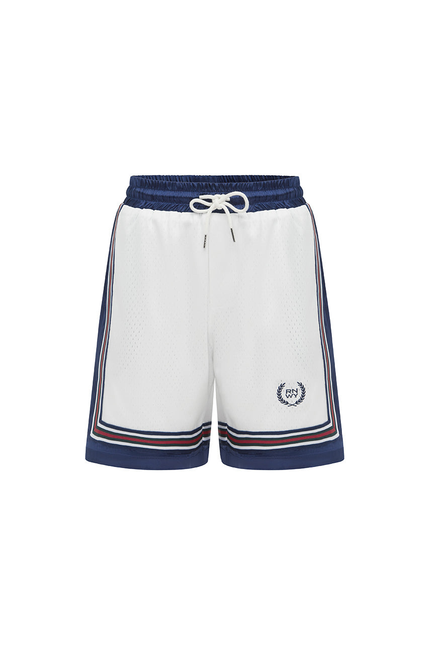 ANDREW MESH SHORTS - WHITE/NAVY - ANDREWMESHSHORTS-WHITE_NAVY