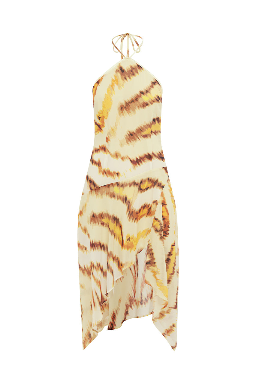 ANGELINE HANDKERCHIEF MINI DRESS - CAMELLIA BEIGE - ANGELINEHANDKERCHIEFMINIDRESS-CAMELLIABEIGE