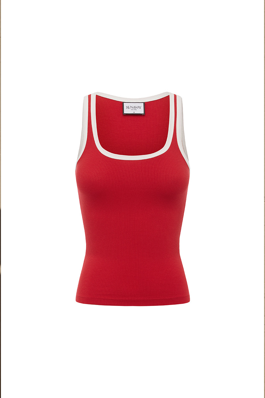 ANGELO SCOOP TANK - CHERRY RED - ANGELO-TANK-CHERRY-RED
