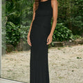 ANITA BOAT NECK MAXI DRESS - BLACK