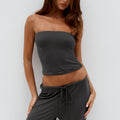ANJI STRAPLESS TOP - STEEL