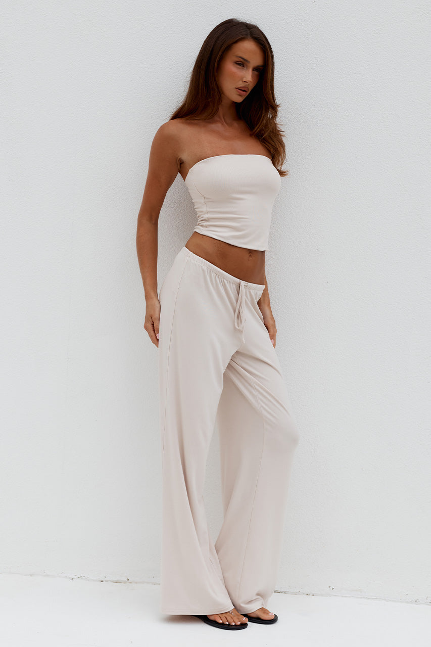 ANJI RELAXED WIDE LEG SWEATPANTS - BISCUIT - ANJISTRAPLESSTOPXANJIRELAXEDWIDELEGSWEATPANTS-BISCUIT_-06